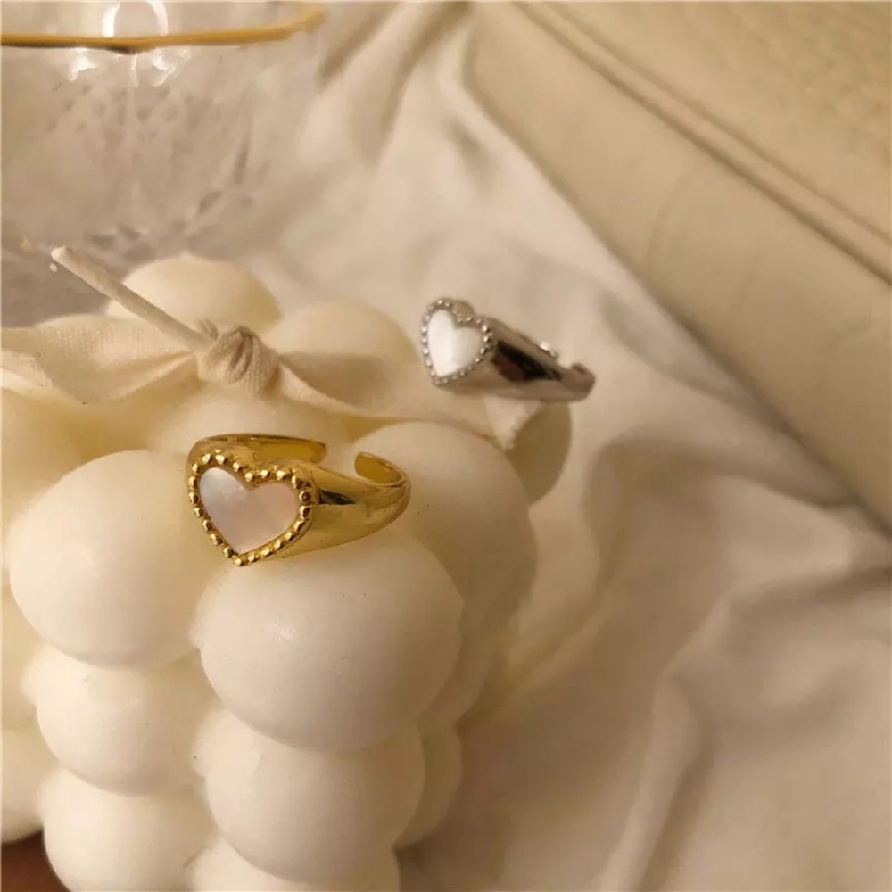 * NEW 925 Sterling Silver Heart Ring 18K Gold Plated